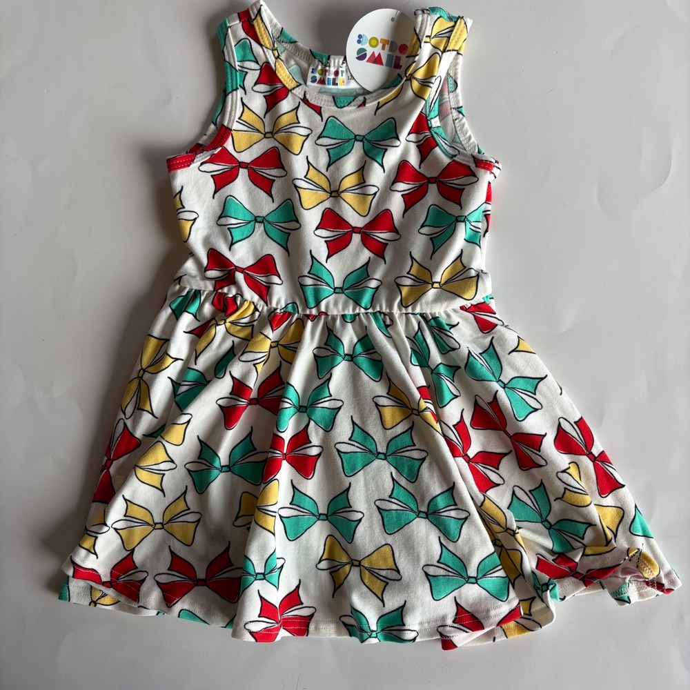 DotDotSmile Toddler Girl Bow Print Sleeveless Twirl Dress Multi-Color 12/24M NWT